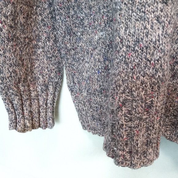 Sag Harbor Brown With Flecks Rounded V- Neck Knit Tunic Sweater Large (T-344) - Picture 7 of 8